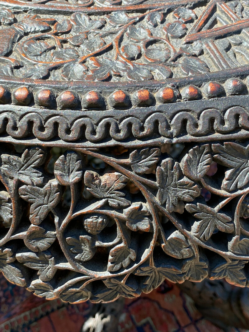 Carved Burmese Pedestal Table
