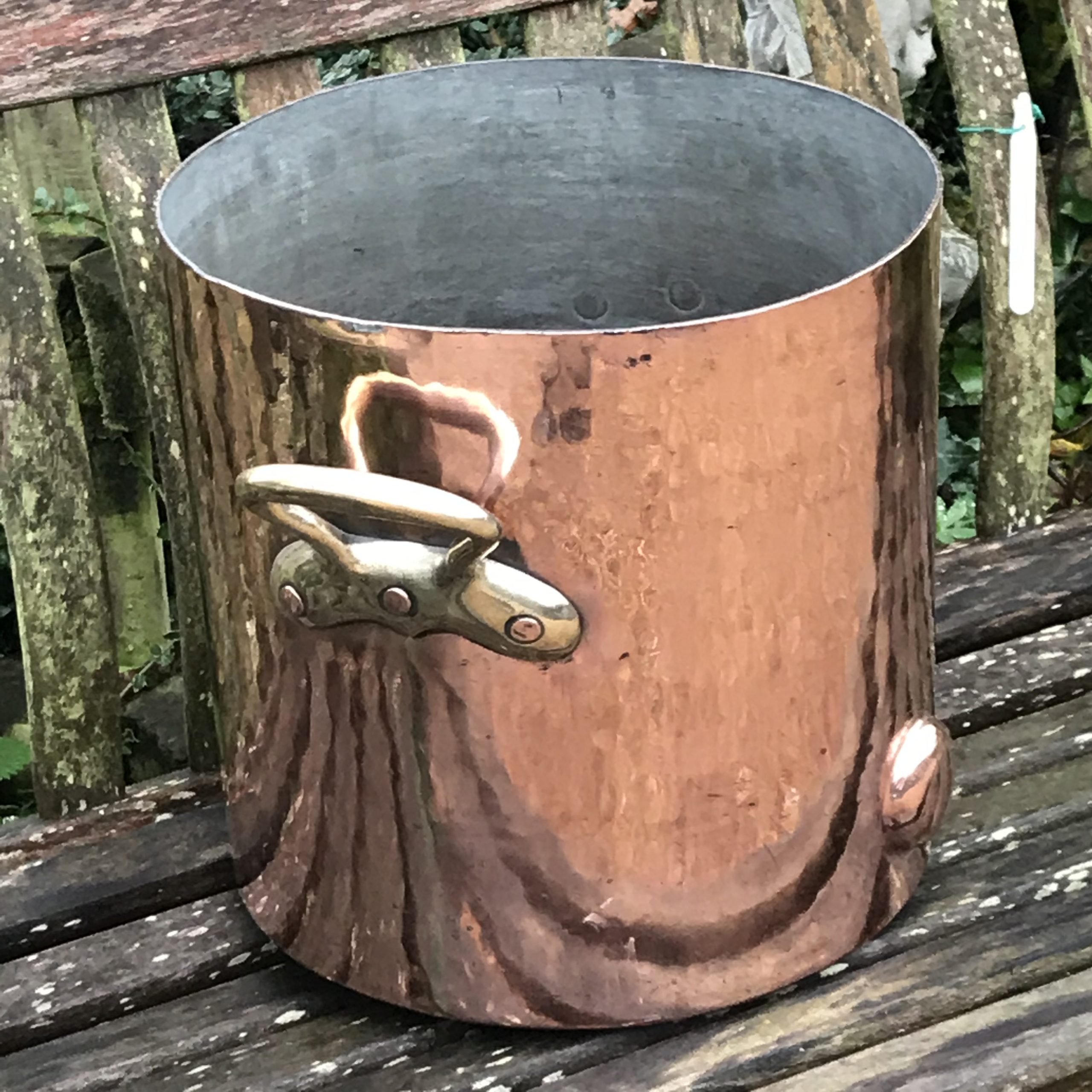 Early Victorian Solid Copper Stock Pot