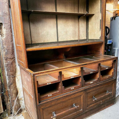 Early 20th Century Oak Shop Display Cabinet for Hats