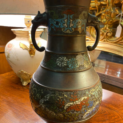 Large Chinese Champleve Bronze Vase