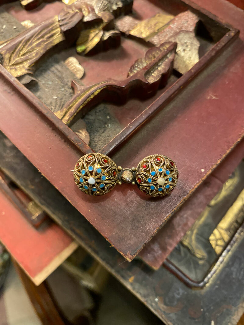 Silver Gilt & Turquoise Brooch