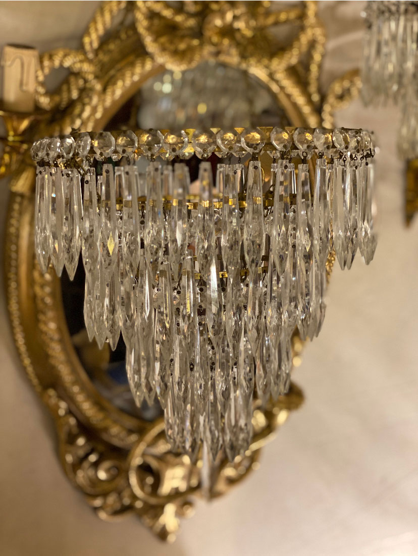 Four Tier Crystal Chandelier (one of pair)
