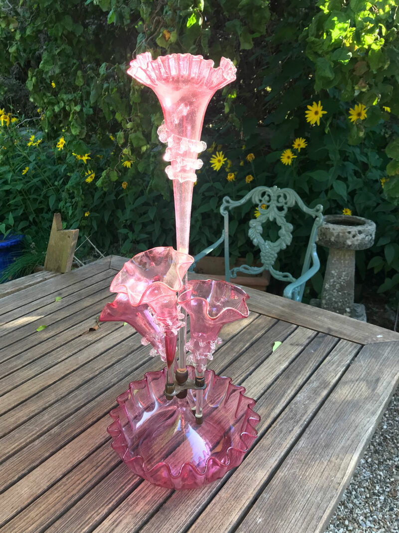 Victorian Cranberry Epergne