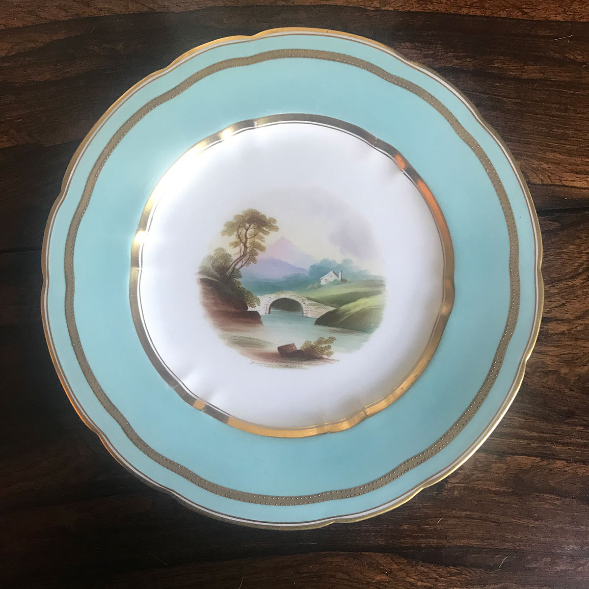 Hand Painted Gilded Early Victorian Cabinet Plate