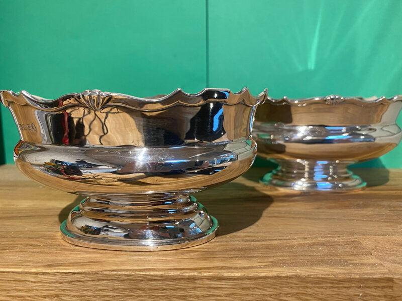 Pair of Solid Silver Oval Bowls