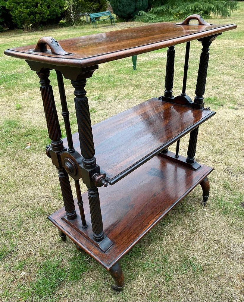 Victorian Rosewood Three Tier Bookcase