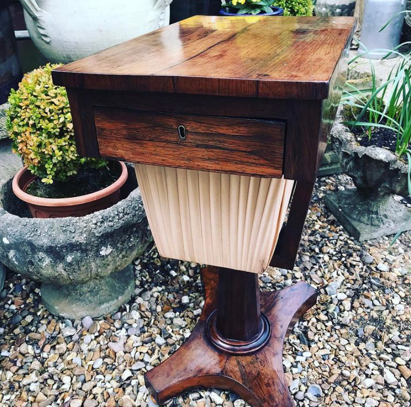 William IV Rosewood Sewing Table