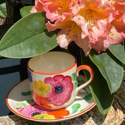 GRAYS Hand Painted Coffee Can & Saucer 1930’s