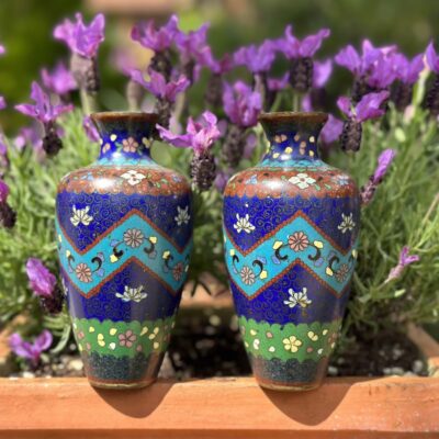 19c Pair of Cloisonné Vases