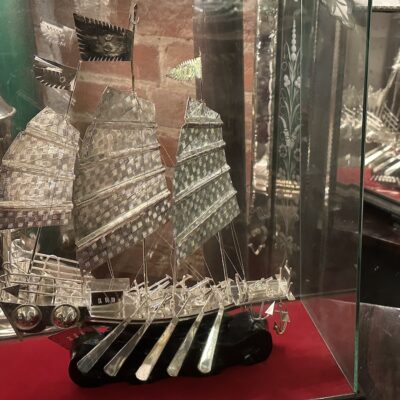 Chinese Silver Model of a Three Mast Junk
