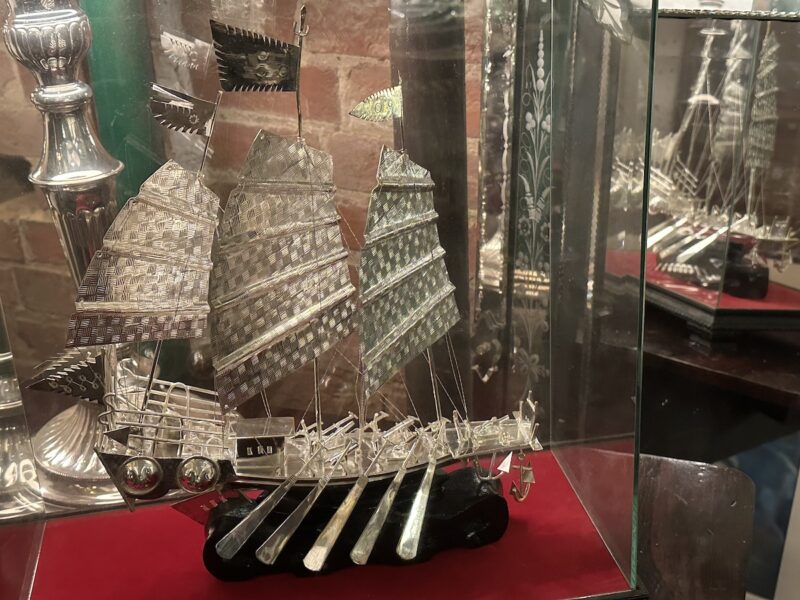Chinese Silver Model of a Three Mast Junk