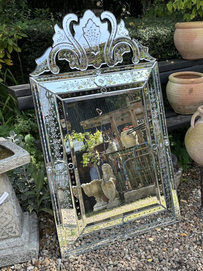 Venetian Style Etched Cushion Mirror