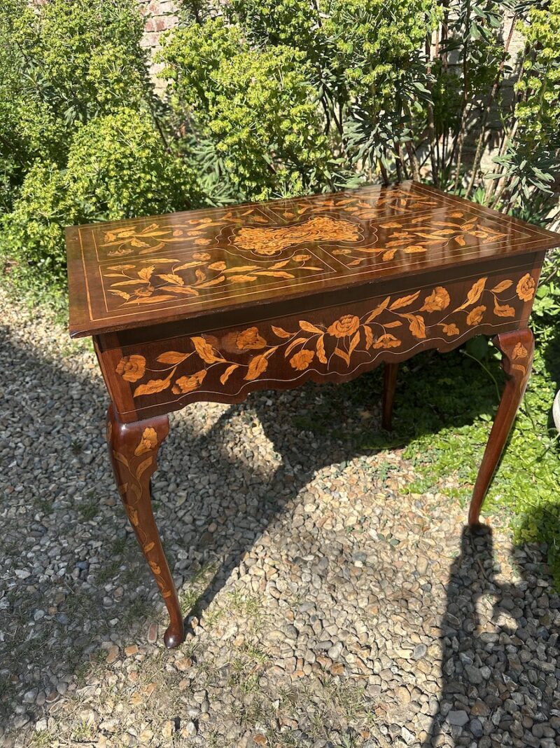 19c Dutch Mahogany Inlaid Side Table - Image 2