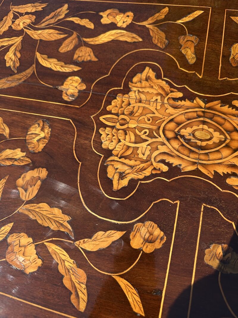 19c Dutch Mahogany Inlaid Side Table - Image 5