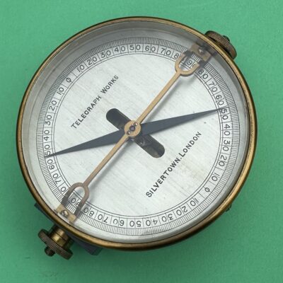 Cased Gilded Brass Galvanometer