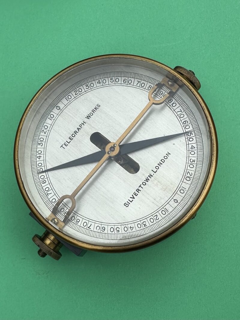 Cased Gilded Brass Galvanometer