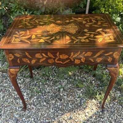 19c Dutch Mahogany Inlaid Side Table