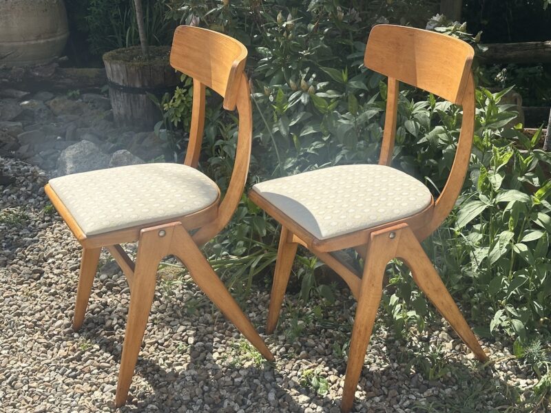Pair of Mid-Century Polish 'Boomerang' Chairs