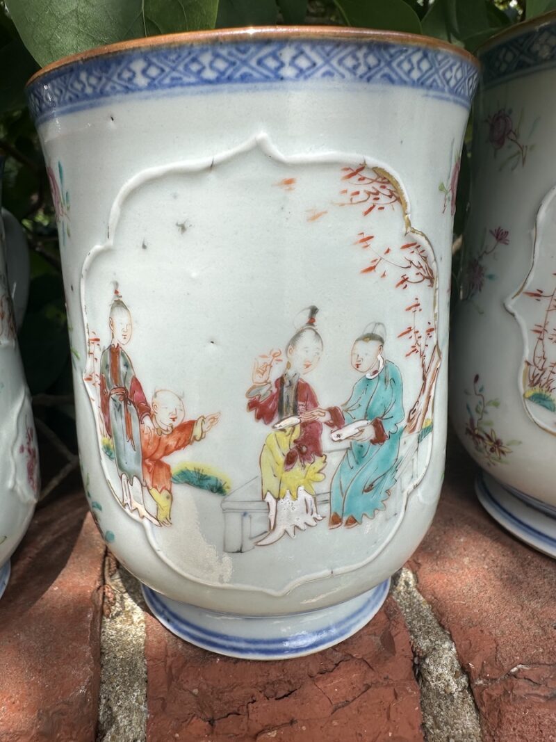 Trio of Chinese Ascending Sized Mugs Quinlong 18c - Image 5