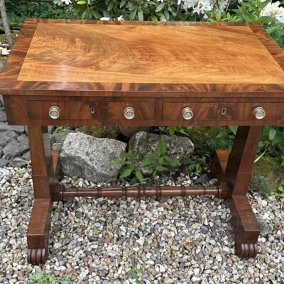 19c Mahogany Two Drawer Side Table