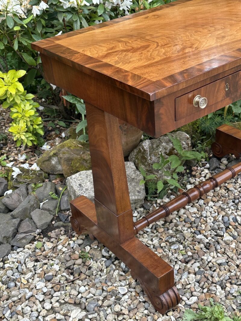 19c Mahogany Two Drawer Side Table - Image 2