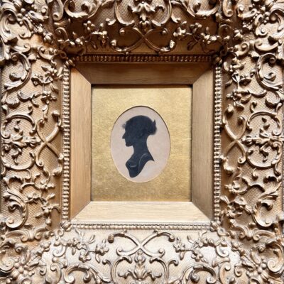 Original Gilt Framed Silhouette of a Young Lady 1880