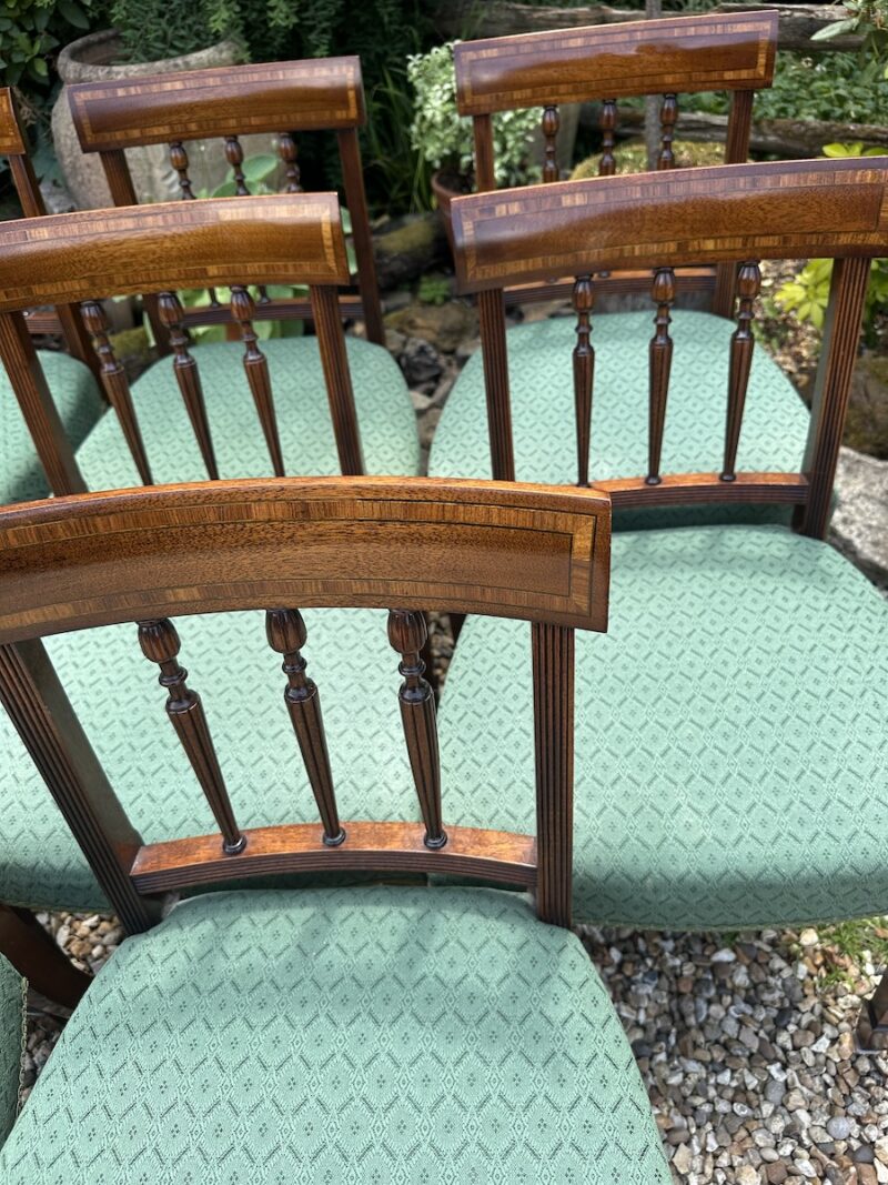 Set of 8 Mahogany Cross-banded in Rosewood Dining Chairs - Image 2