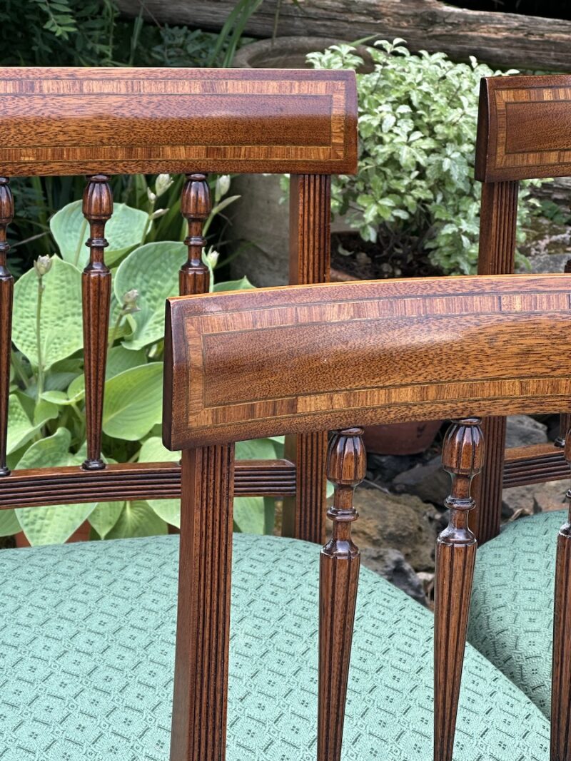 Set of 8 Mahogany Cross-banded in Rosewood Dining Chairs - Image 3