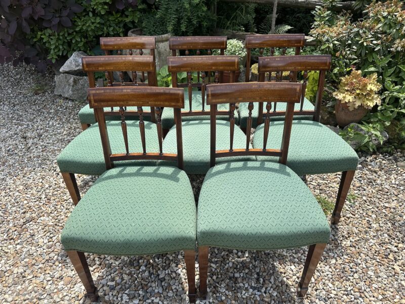 Set of 8 Mahogany Cross-banded in Rosewood Dining Chairs