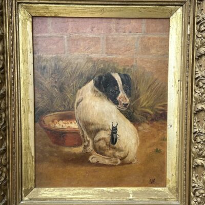 Victorian Oil Painting on Board in Original Gilt Frame