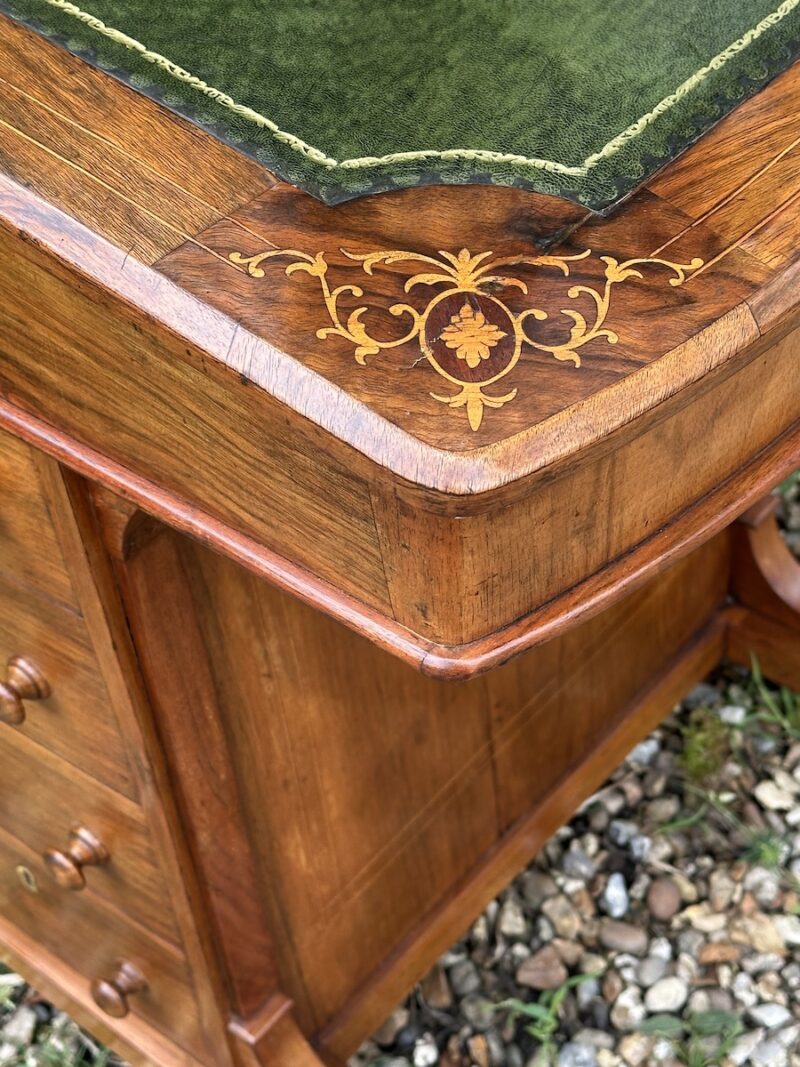 Victorian Rosewood & Mahogany Davenport with Boxwood Inlay - Image 2