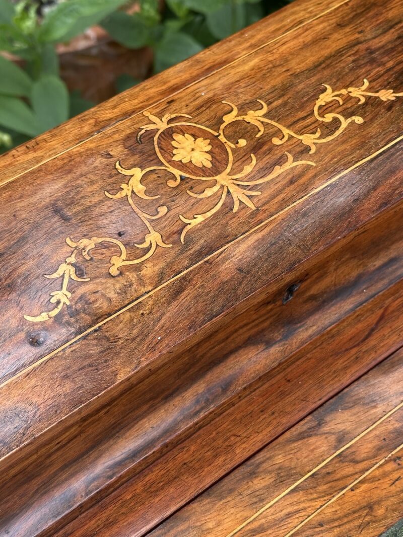 Victorian Rosewood & Mahogany Davenport with Boxwood Inlay - Image 3