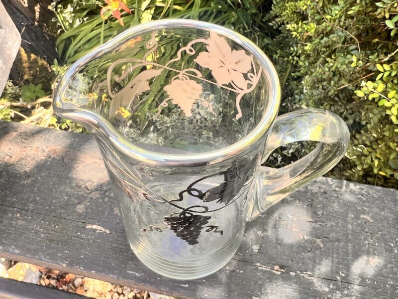 Hand Blown Jug with Silver Overlay - Image 3
