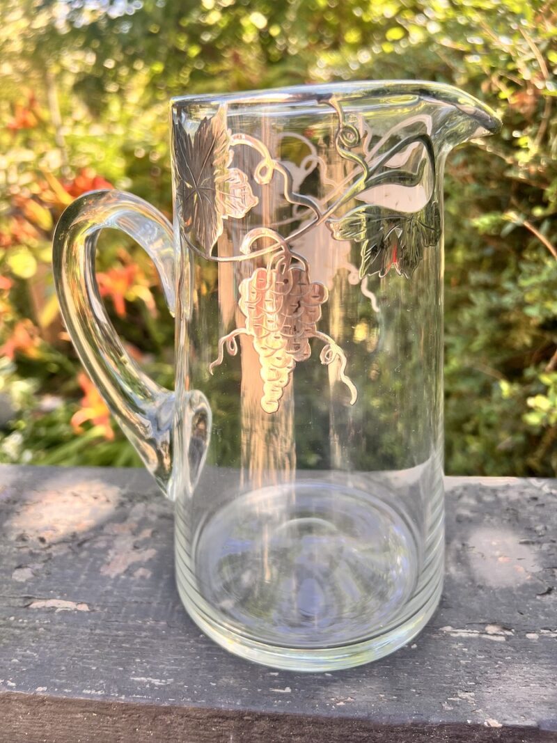 Hand Blown Jug with Silver Overlay - Image 2