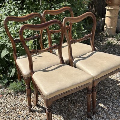 Set of 4 William IV Mahogany Balloon Back Dining Chairs