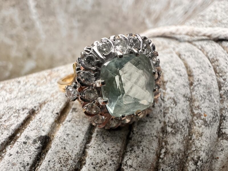 18ct Gold, Aquamarine & Diamond Ring - Image 2