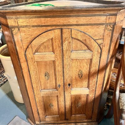 George III Oak Hanging Corner Cupboard