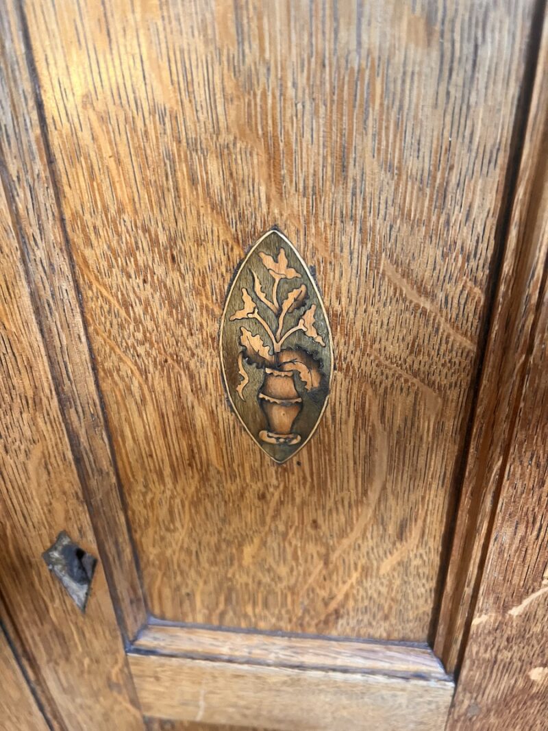 George III Oak Hanging Corner Cupboard - Image 4
