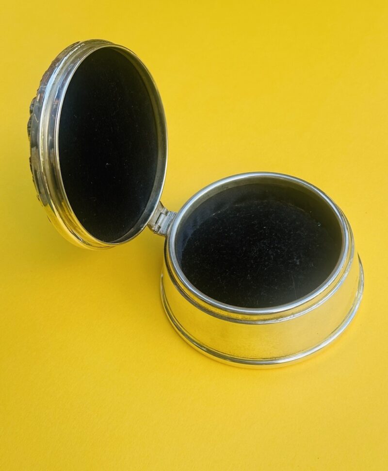 Sterling Silver Lidded Pot, Lined with Velvet - Image 2