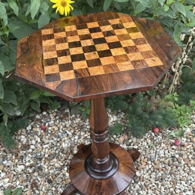William IV Rosewood Hexagonal Top Pedestal Games Table