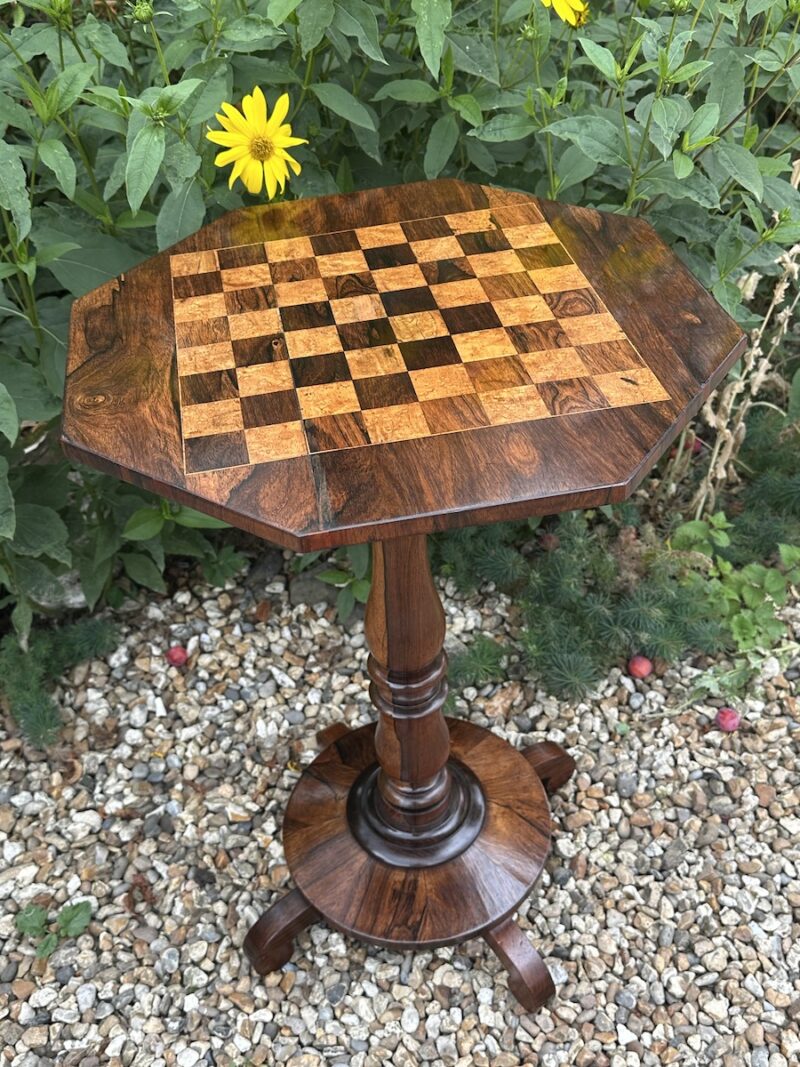 William IV Rosewood Hexagonal Top Pedestal Games Table