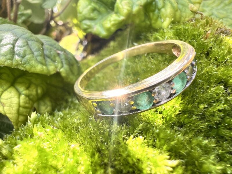 18ct Gold, Emerald & Diamond Ring