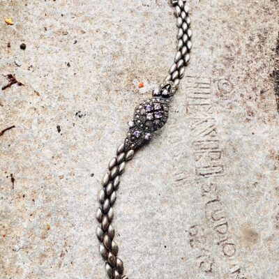 Amethyst, Marcasite & Silver Bracelet