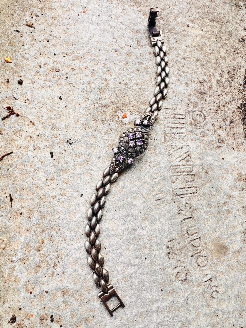Amethyst, Marcasite & Silver Bracelet