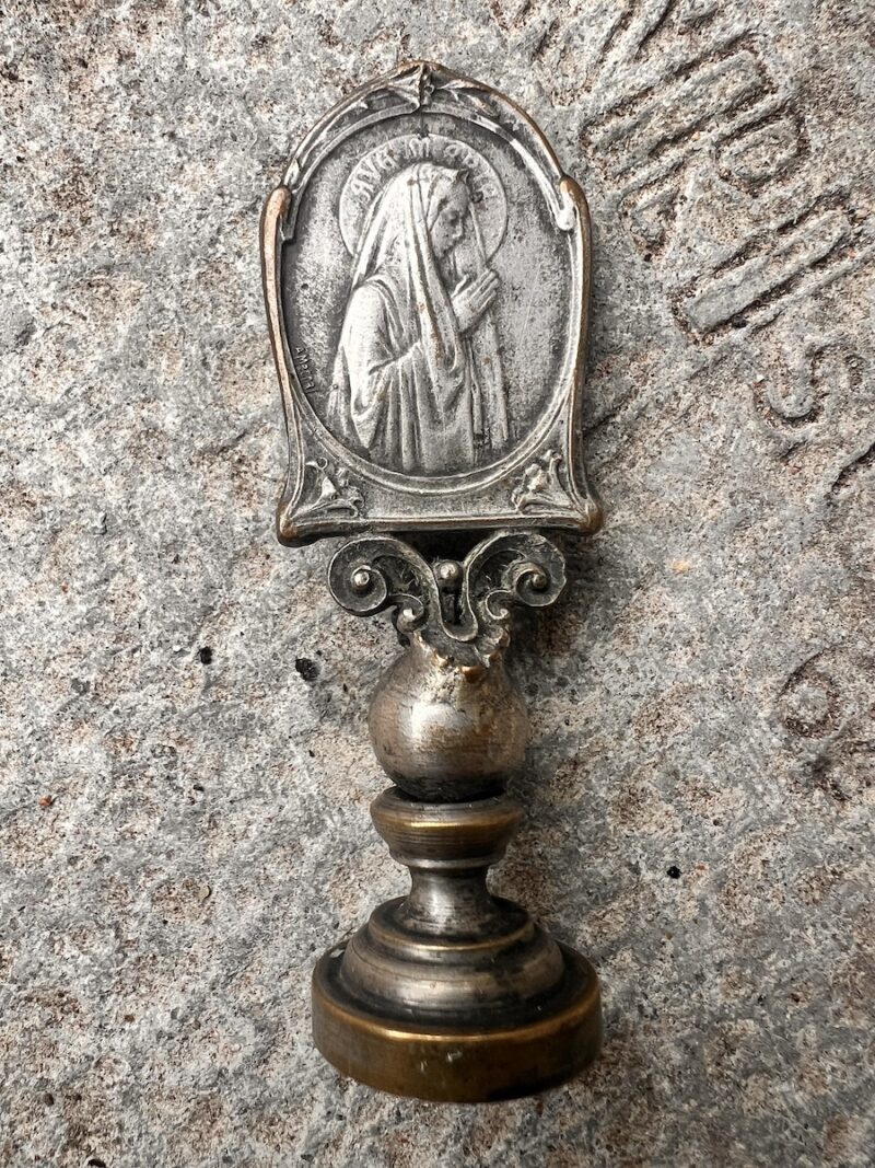 Antique French Silver Plate Double Faced Wax Letter / Fob Seal - Image 2