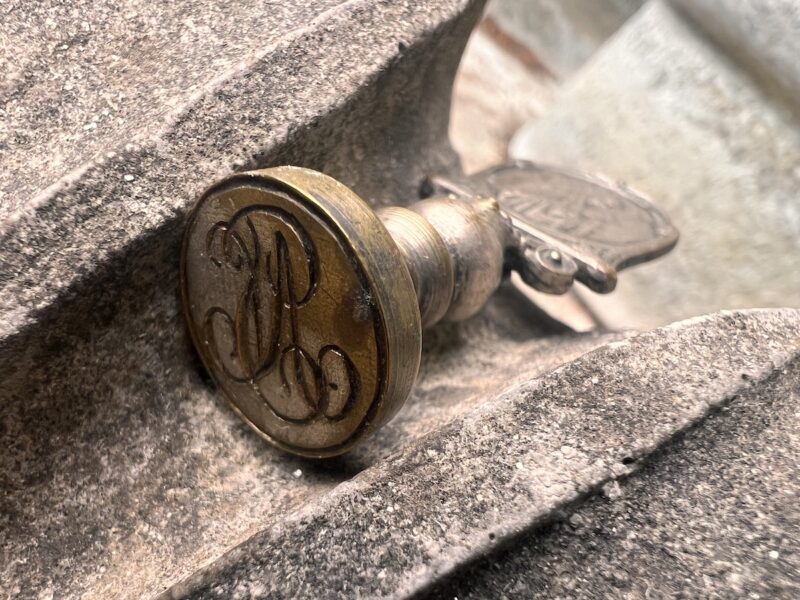 Antique French Silver Plate Double Faced Wax Letter / Fob Seal - Image 3