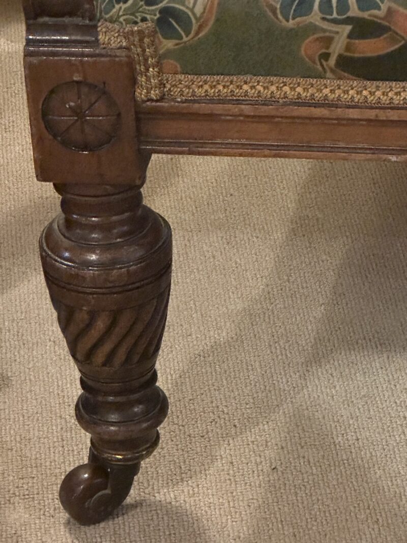 Art Nouveau Carved Walnut 3 Piece Salon Suite - Image 8