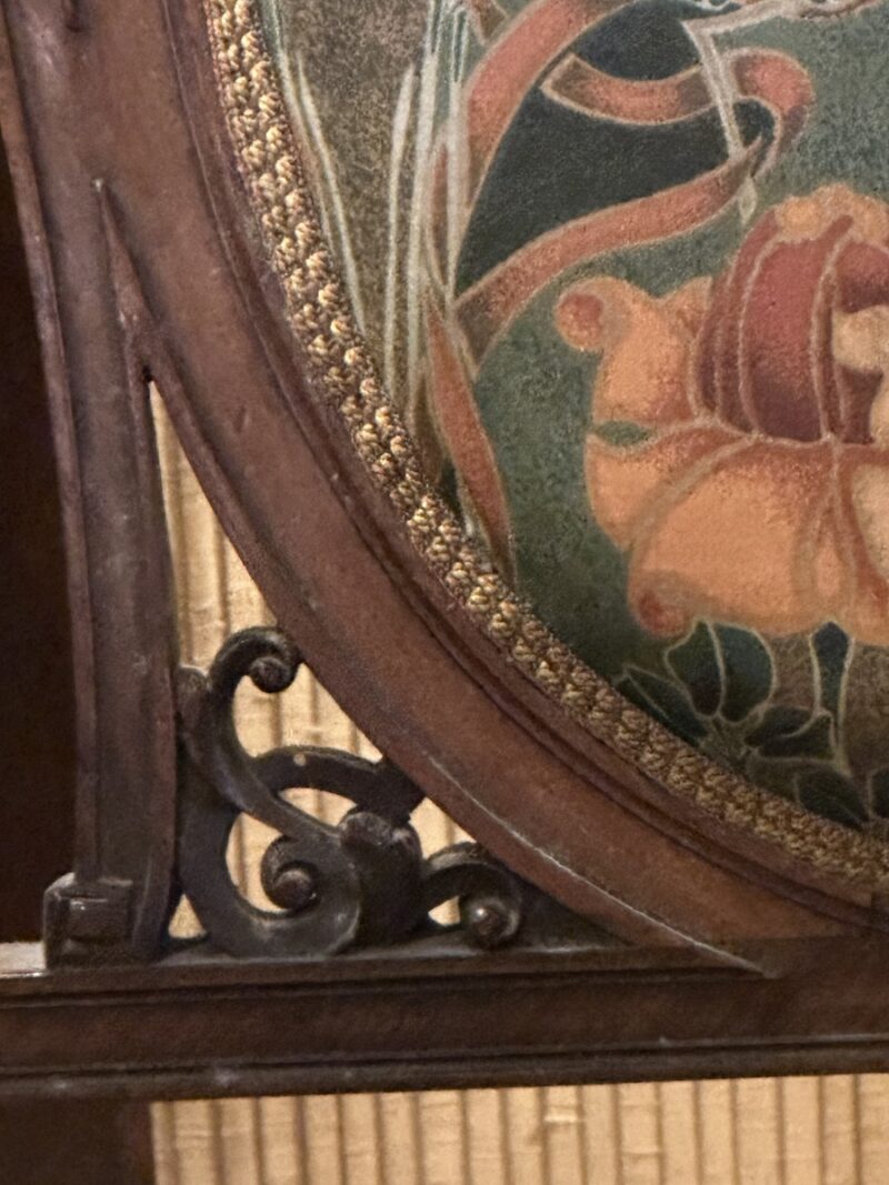 Art Nouveau Carved Walnut 3 Piece Salon Suite - Image 6