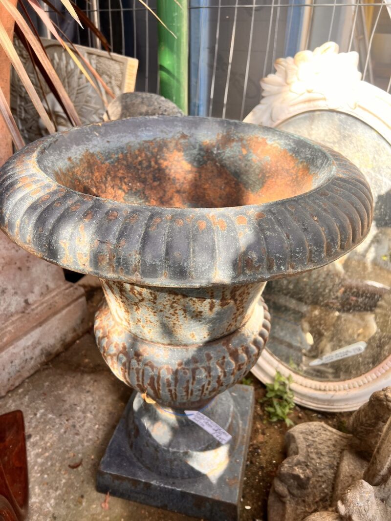 Pair of Victorian Cast Iron Urns - Image 2