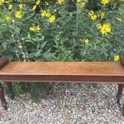 William IV Mahogany Bench / Window Seat with Turned Legs